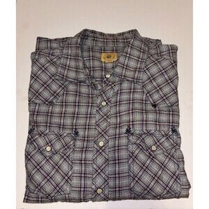 Trevero Shirt Mens Large Western Style Pocket Pearl Snaps Linen